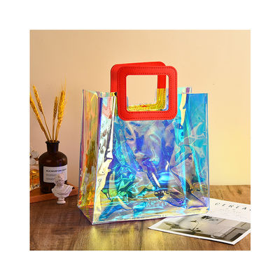 Ταξιδιωτική και εξόδου Laser Holographic Iridescent Pvc Shoulder Beach Tote Bag για Custom Logo
