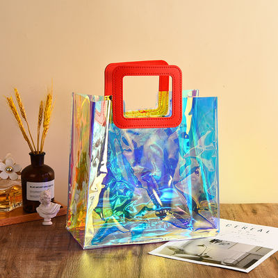 Ταξιδιωτική και εξόδου Laser Holographic Iridescent Pvc Shoulder Beach Tote Bag για Custom Logo