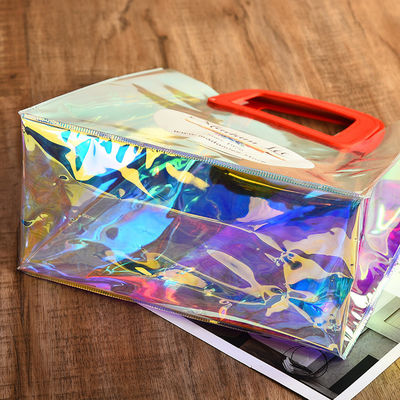 Ταξιδιωτική και εξόδου Laser Holographic Iridescent Pvc Shoulder Beach Tote Bag για Custom Logo