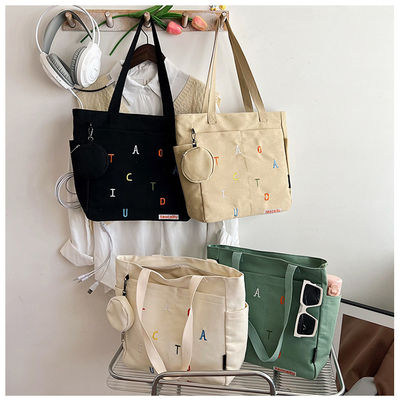 2023 Canvas Tote Shoulder Bag για ευγενική γυναίκα μεσαίου μήκους 30-50cm προσαρμοσμένο χρώμα