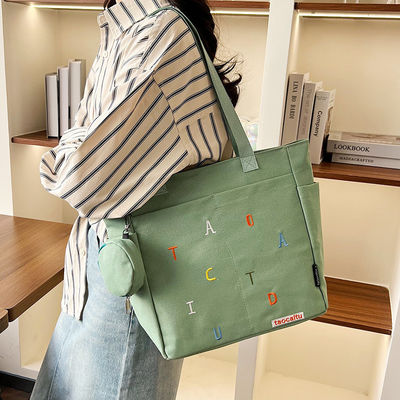 2023 Canvas Tote Shoulder Bag για ευγενική γυναίκα μεσαίου μήκους 30-50cm προσαρμοσμένο χρώμα