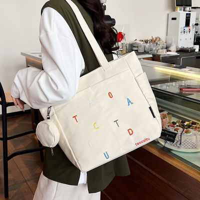 2023 Canvas Tote Shoulder Bag για ευγενική γυναίκα μεσαίου μήκους 30-50cm προσαρμοσμένο χρώμα