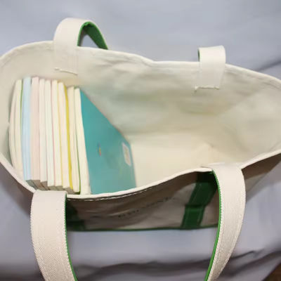 Υπερμεγέθης Eco Friendly Cotton Canvas Tote Bag με Custom Printed Logo Soft-Loop Στυλ