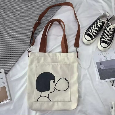 Στυλ Soft-loop Custom Printed Eco Friendly Ανακυκλωμένο Μεγάλο Καμβά Πραγμάτων Εμπορίου