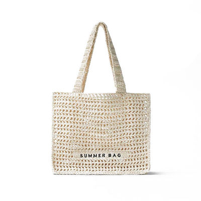 Προσαρμοσμένο Έμβιτρο Λογότυπο Βαμβάκι Crochet Summer Lady Beach Bag για καθημερινές περιπέτειες