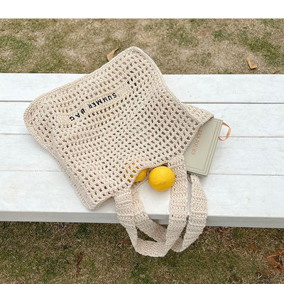 Προσαρμοσμένο Έμβιτρο Λογότυπο Βαμβάκι Crochet Summer Lady Beach Bag για καθημερινές περιπέτειες