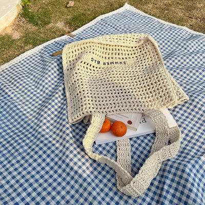 Προσαρμοσμένο Έμβιτρο Λογότυπο Βαμβάκι Crochet Summer Lady Beach Bag για καθημερινές περιπέτειες