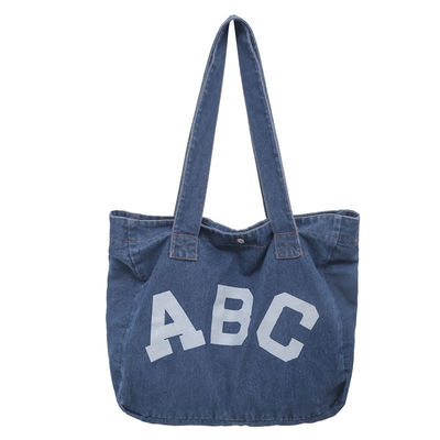 Τύπωση Custom Denim Woven Beach Bag με στυλ Soft-Loop και αποδοχή OEM / ODM