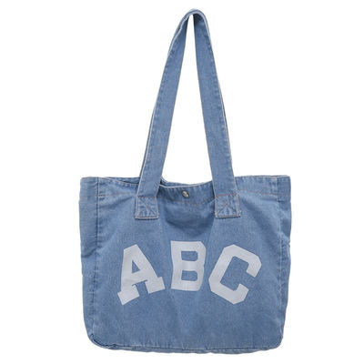 Τύπωση Custom Denim Woven Beach Bag με στυλ Soft-Loop και αποδοχή OEM / ODM