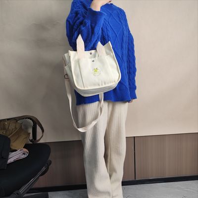 Προσαρμοσμένο λογότυπο εκτύπωση Crossbody Canvas τσάντα Mini Tote ψώνια τσάντα τσάντα με μεγάλη χωρητικότητα