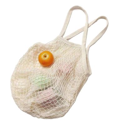 Προσαρμοσμένο λογότυπο Eco Organic Cotton Mesh Net Επαναχρησιμοποιήσιμη τσάντα για ψώνια για φρούτα και λαχανικά