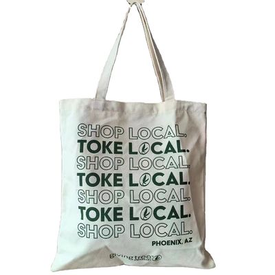 Προσαρμοσμένη χρωματική ψώνια Canvas Tote τσάντα με εξατομικευμένη εκτύπωση και χειριζόμενο στυλ