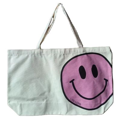 Μεγάλη χωρητικότητα Shoulder Shopping Canvas Tote Bag με προσαρμοσμένο χρώμα και τυπωμένο λογότυπο