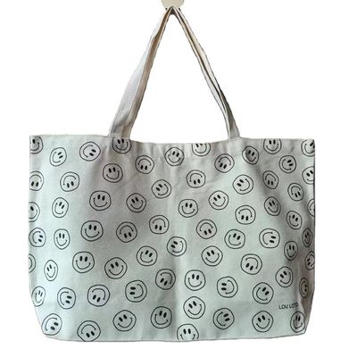 Μεγάλη χωρητικότητα Shoulder Shopping Canvas Tote Bag με προσαρμοσμένο χρώμα και τυπωμένο λογότυπο