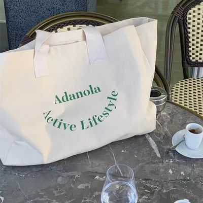 Προσαρμοσμένο λογότυπο Μεγάλο γυναικείο Σαββατοκύριακο Πάρτι Βαμβάκι Καμβά παραλία δώρο ψώνια Tote τσάντα