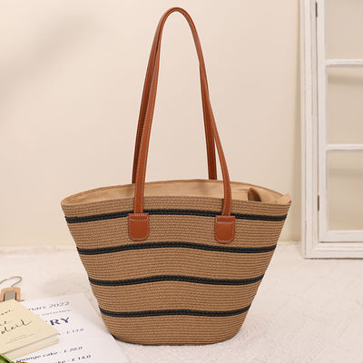 Χειροποίητο Raffia Straw Beach Bag για Unisex Summer Bucket Tote Style Basket