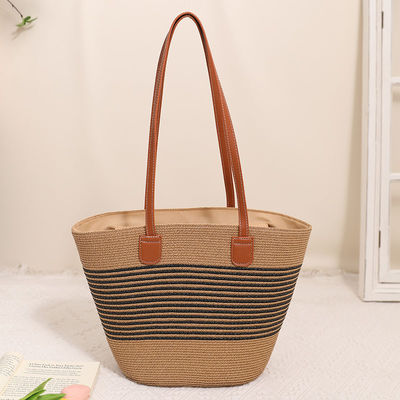 Χειροποίητο Raffia Straw Beach Bag για Unisex Summer Bucket Tote Style Basket