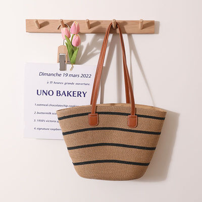 Χειροποίητο Raffia Straw Beach Bag για Unisex Summer Bucket Tote Style Basket