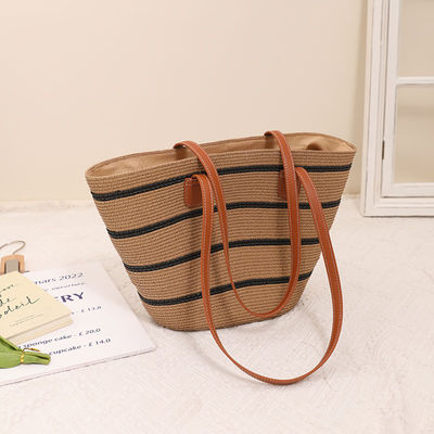 Χειροποίητο Raffia Straw Beach Bag για Unisex Summer Bucket Tote Style Basket
