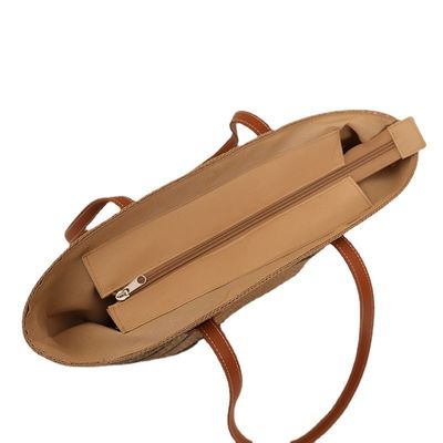 Χειροποίητο Raffia Straw Beach Bag για Unisex Summer Bucket Tote Style Basket