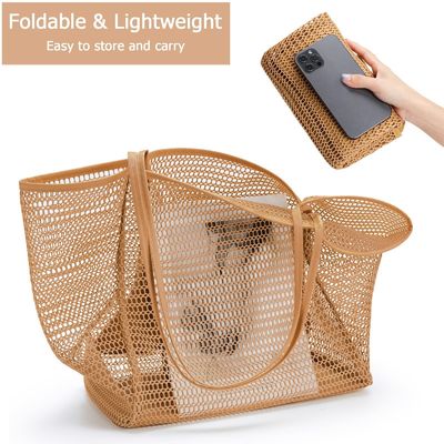 Προσαρμοσμένο Μεγάλο Προσαρμοσμένο Beach Mesh Tote Bag με χειριστήριο στυλ για μια διασκεδαστική μέρα στην παραλία