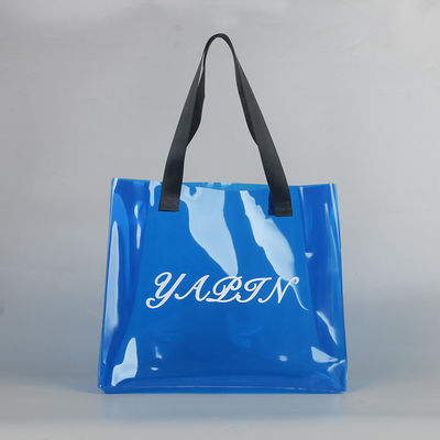 Προσαρμοσμένη πολύχρωμη διαφανής τσάντα PVC Tote με φιλική προς το περιβάλλον εκτύπωση λογότυπου με μεταξωτή οθόνη