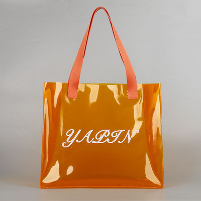 Εκτύπωση με μεταξοειδές οθόνο Custom Logo Shopping Bag Clear PVC Tote Bag με υλικό καμβά