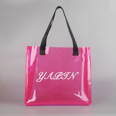 Εκτύπωση με μεταξοειδές οθόνο Custom Logo Shopping Bag Clear PVC Tote Bag με υλικό καμβά