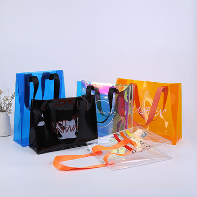 Εκτύπωση με μεταξοειδές οθόνο Custom Logo Shopping Bag Clear PVC Tote Bag με υλικό καμβά