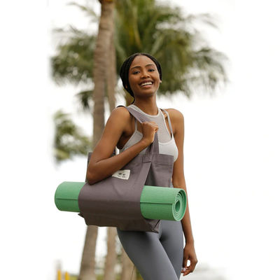 Προσαρμοσμένο χρώμα Eco Friendly Cotton Canvas Yoga Mat Bag για τους οικολογικά συνειδητούς γιόγκες