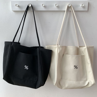 Προσαρμοσμένη χρώμα Eco Canvas Tote Bag για γυναίκες Μεγάλη χωρητικότητα και OEM / ODM αποδεκτό