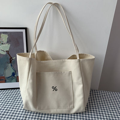 Προσαρμοσμένη χρώμα Eco Canvas Tote Bag για γυναίκες Μεγάλη χωρητικότητα και OEM / ODM αποδεκτό