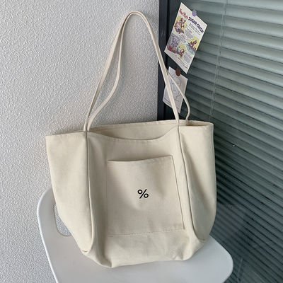 Προσαρμοσμένη χρώμα Eco Canvas Tote Bag για γυναίκες Μεγάλη χωρητικότητα και OEM / ODM αποδεκτό