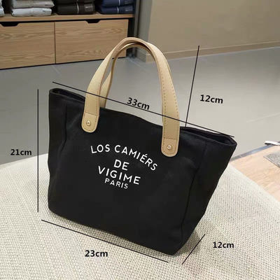 Προσαρμοσμένη σχεδίαση Canvas Tote Bag με χειροπέδες OEM / ODM αποδεκτό με γρήγορη ανταλλαγή