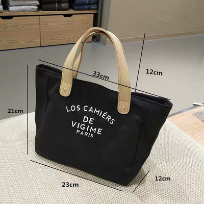Προσαρμοσμένη σχεδίαση Canvas Tote Bag με χειροπέδες OEM / ODM αποδεκτό με γρήγορη ανταλλαγή