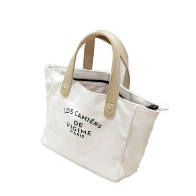 Προσαρμοσμένη σχεδίαση Canvas Tote Bag με χειροπέδες OEM / ODM αποδεκτό με γρήγορη ανταλλαγή