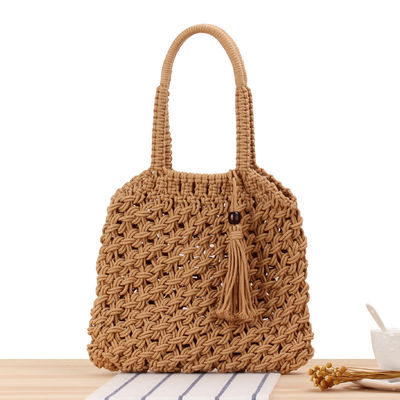 Tassel Fashion Γυναικεία τσάντα ώμου με καλαμάκι υφασμένο Tote και προσαρμοσμένο σχεδιασμό λογότυπο