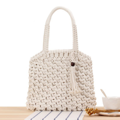 Tassel Fashion Γυναικεία τσάντα ώμου με καλαμάκι υφασμένο Tote και προσαρμοσμένο σχεδιασμό λογότυπο