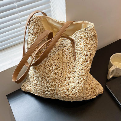 2022 Fashion Handbag Summer Weave Straw Beach Bag Tote Bag με προσαρμοσμένο λογότυπο