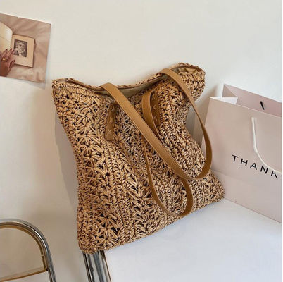 2022 Fashion Handbag Summer Weave Straw Beach Bag Tote Bag με προσαρμοσμένο λογότυπο