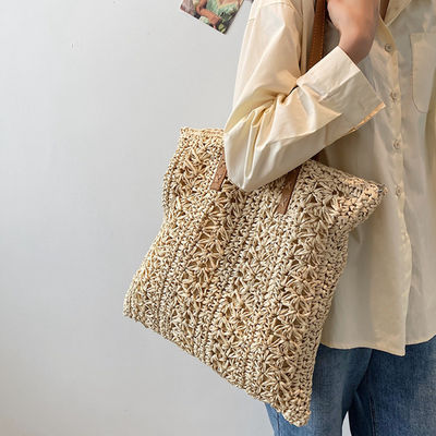 2022 Fashion Handbag Summer Weave Straw Beach Bag Tote Bag με προσαρμοσμένο λογότυπο
