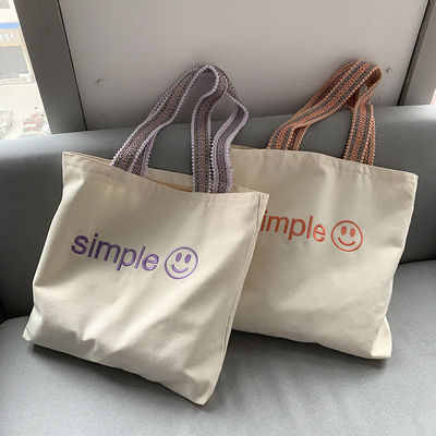 Προσαρμοσμένη Eco Totebag εκτύπωση επαναχρησιμοποιήσιμη βαμβακερή καμβά τσάντα αγορών με μοτίβο γραμμάτων