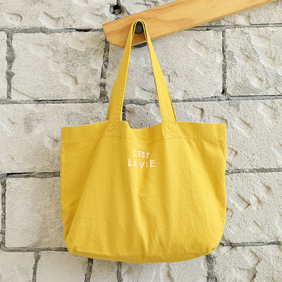 Περιβαλλοντικά φιλικό καμβά Casual Tote Shoulder Shopping Bag με λογότυπο και τύπο μοτίβου