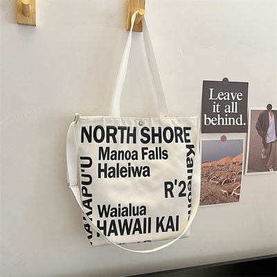 Νέα μόδα γυναικεία καμβά crossbody τσάντα με Tote λαβή και γράμμα μοτίβο