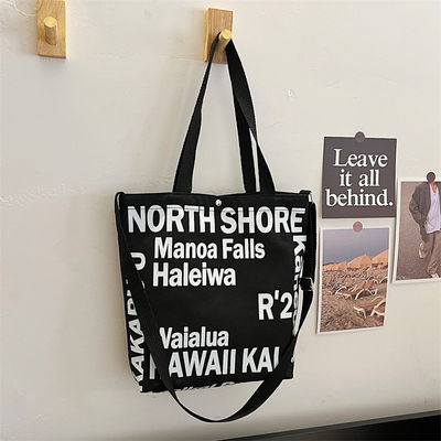 Νέα μόδα γυναικεία καμβά crossbody τσάντα με Tote λαβή και γράμμα μοτίβο
