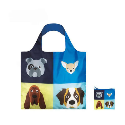 Χρησιμοποιούμενο στυλ REPT Σκύλο Woof Polyester υφασμάτινο Beach Bags Ζώο Πλαστική τσάντα για ψώνια
