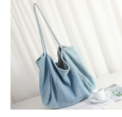 Ελαφρύς βάρος Denim Eco Friendly Cosmetic Shopping Tote Bag με μοτίβο καρτούν
