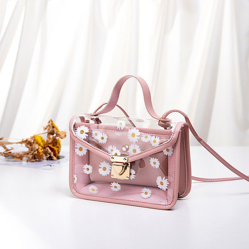 Μικρή Daisy PVC καλοκαιρινό Κορεάτικα Διαφανή Μοντέλα Jelly κινητό τηλέφωνο Προσαρμοσμένη τσάντα Tote