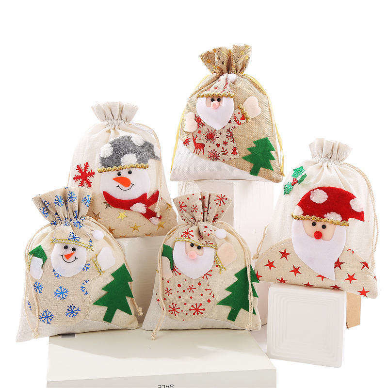 OEM/ODM Αποδεκτό Canvas Santa Cookie Bag για τα Χριστούγεννα