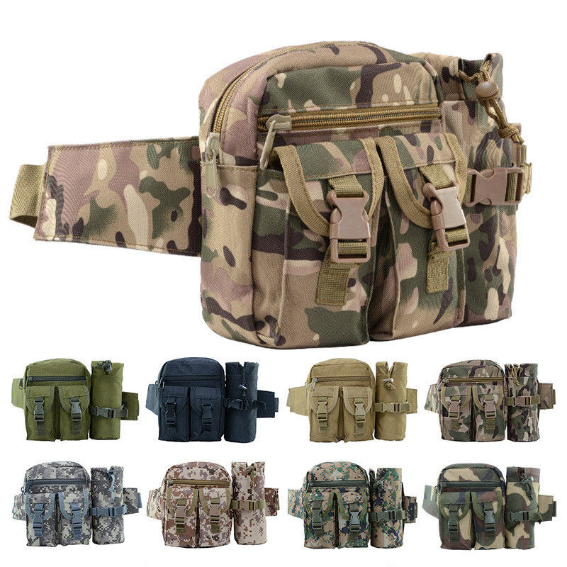 Προσαρμοσμένο χρώμα Oem Άνδρες Camo Tactical Fanny Pack Utility Τσάντα με μπουκάλι νερού
